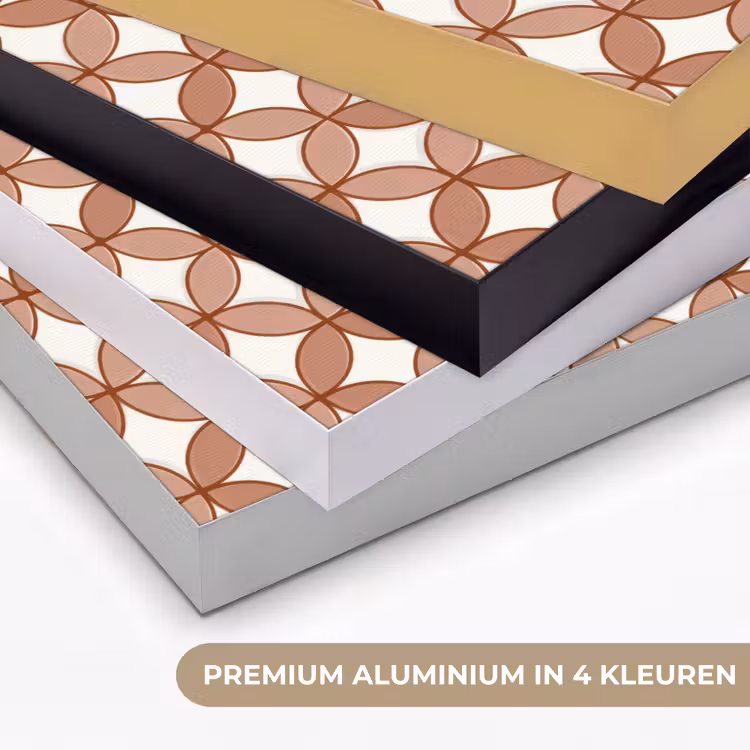 Geometrisch - Cirkels - Modern - Terracotta Textielframe zwart klein 947 -USP_kleurenNL