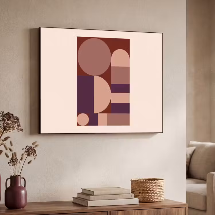 Geometrisch - Cirkels - Rood Textielframe zwart klein -sfeer3