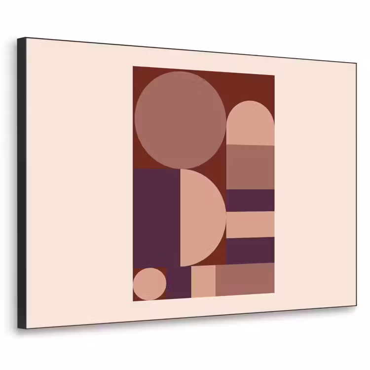 Geometrisch - Cirkels - Rood Textielframe zwart klein -3d