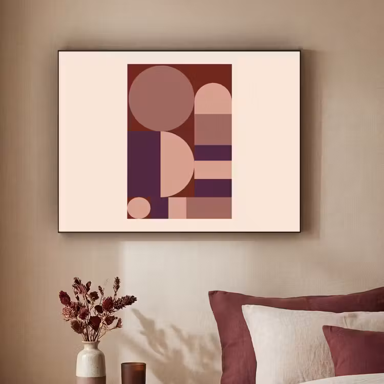 Geometrisch - Cirkels - Rood Textielframe zwart klein -sfeer1