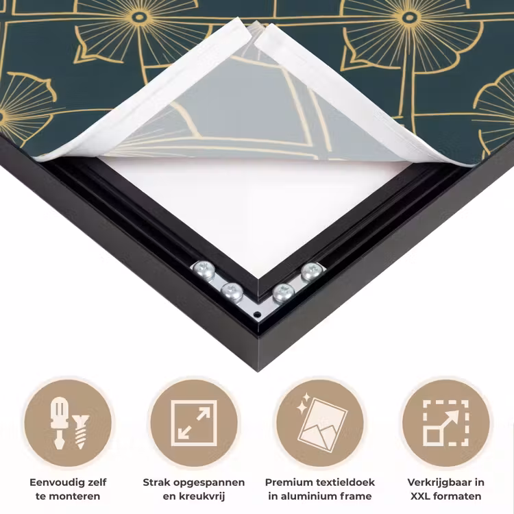 Geometrisch - Elegant - Groen Textielframe zwart klein 947 -USP_feed_closeupNL