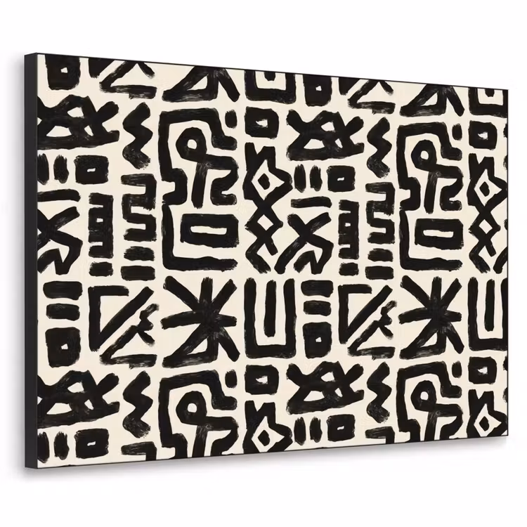 Geometrisch - Figuren - Zwart Textielframe zwart klein 947 -3d