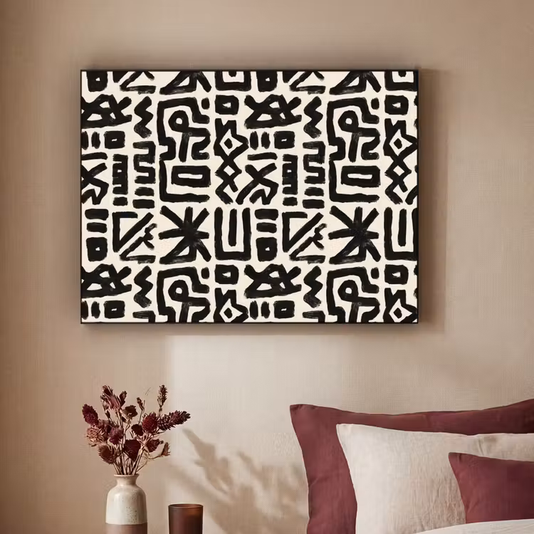 Geometrisch - Figuren - Zwart Textielframe zwart klein 947 -sfeer1