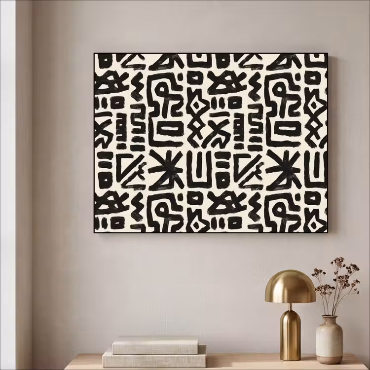 Geometrisch - Figuren - Zwart Textielframe zwart klein 947 -sfeer2