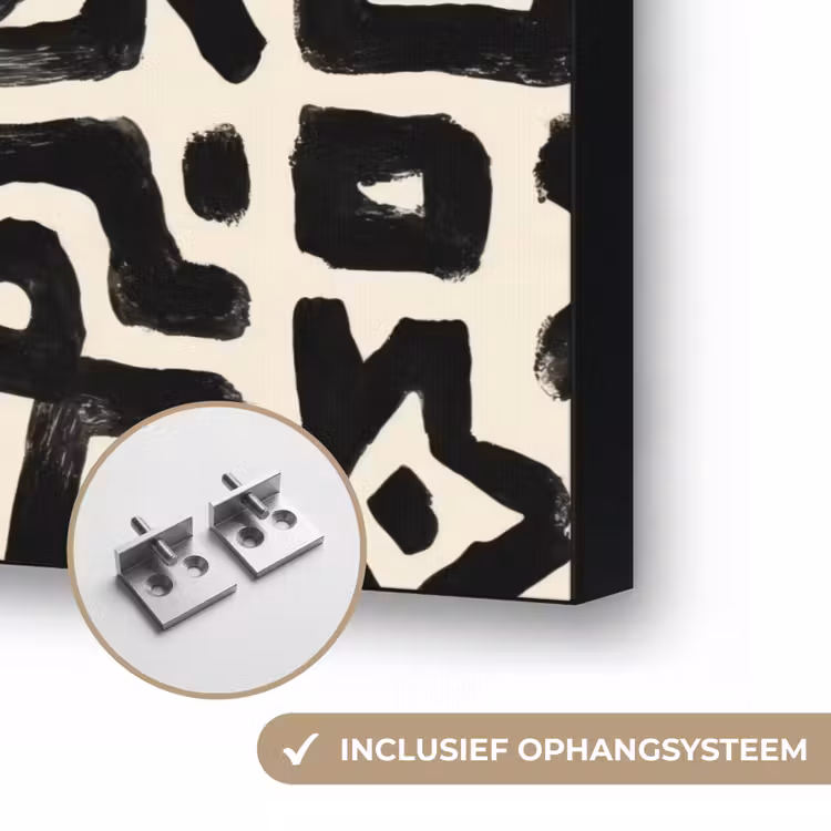 Geometrisch - Figuren - Zwart Textielframe zwart klein 947 -USP_ophangsysteemNL