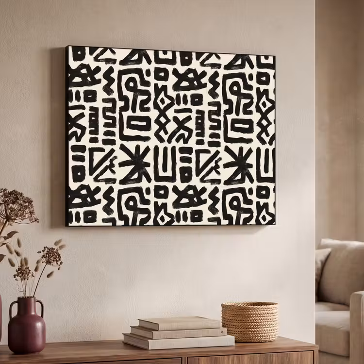 Geometrisch - Figuren - Zwart Textielframe zwart klein 947 -sfeer3