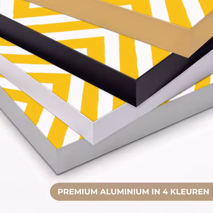 Geometrisch - Lijnen - Modern - Geel - Wit Textielframe zwart klein 947 -USP_kleurenNL