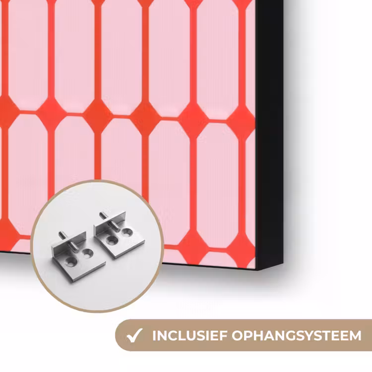 Geometrisch - Minimalistisch - Rood - Roze Textielframe zwart klein 947 -USP_ophangsysteemNL