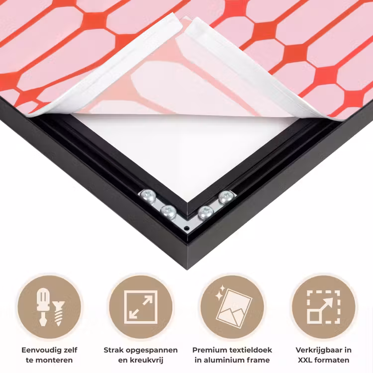 Geometrisch - Minimalistisch - Rood - Roze Textielframe zwart klein 947 -USP_feed_closeupNL