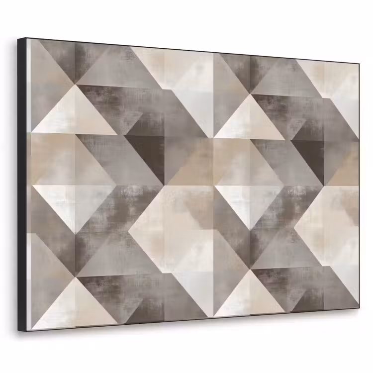 Geometrisch - Motief - Aardetinten Textielframe zwart klein 947 -3d