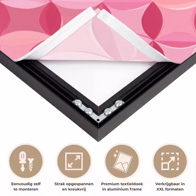 Geometrisch - Mozaïek - Modern - Roze Textielframe zwart klein 947 -USP_feed_closeupNL