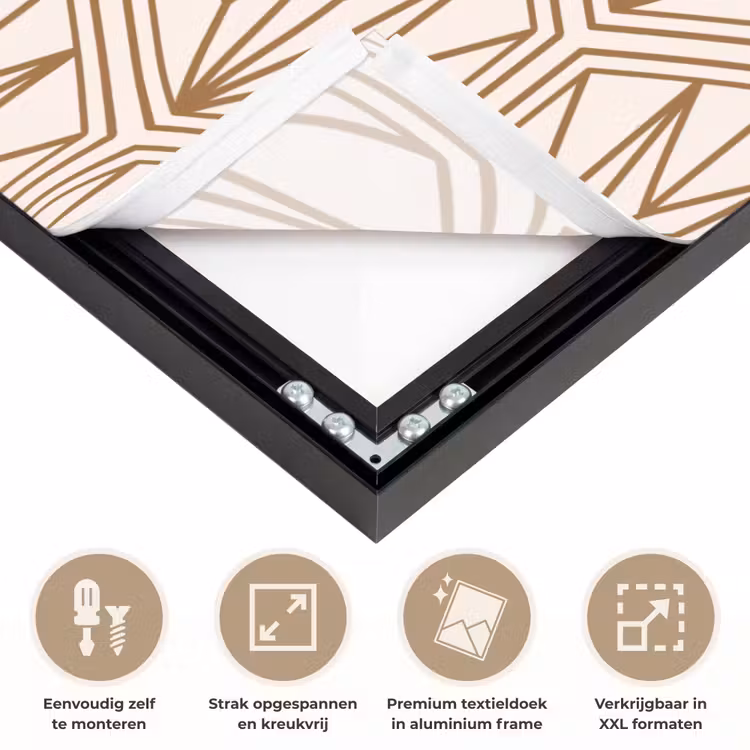 Geometrisch - Patroon - Beige Textielframe zwart klein 947 -USP_feed_closeupNL