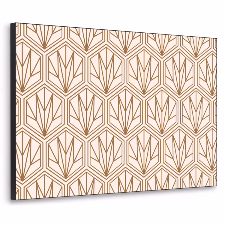 Geometrisch - Patroon - Beige Textielframe zwart klein 947 -3d