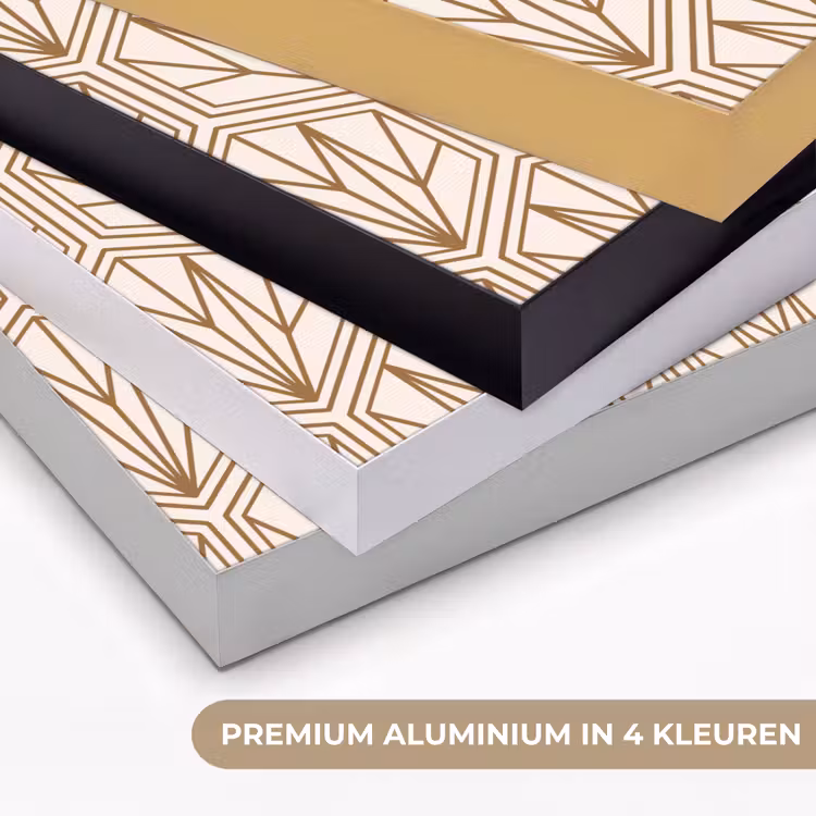 Geometrisch - Patroon - Beige Textielframe zwart klein 947 -USP_kleurenNL