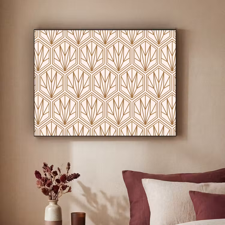 Geometrisch - Patroon - Beige Textielframe zwart klein 947 -sfeer1