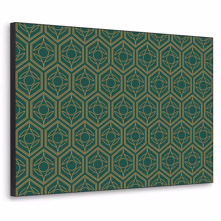 Geometrisch - Patroon - Groen Textielframe - compleet frame klein 947 -3d