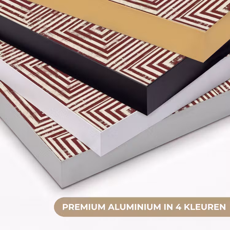 Geometrisch - Patroon - Rood Textielframe zwart klein 947 -USP_kleurenNL