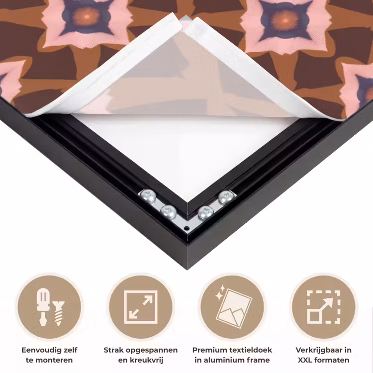 Geometrisch - Sierlijk - Bruin Textielframe zwart klein 947 -USP_feed_closeupNL