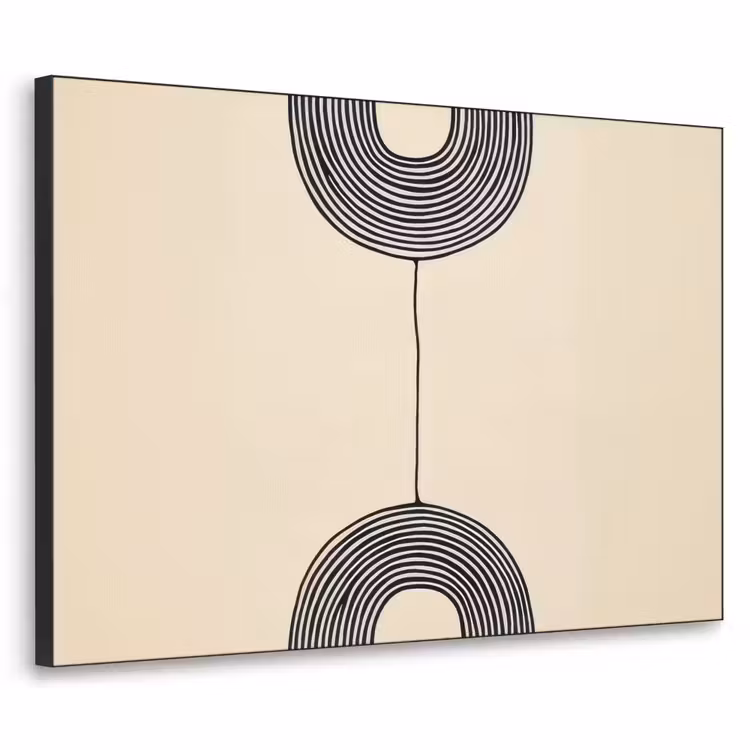 Geometrische bogen - Minimalistisch - Symmetrisch Textielframe - compleet frame klein -3d