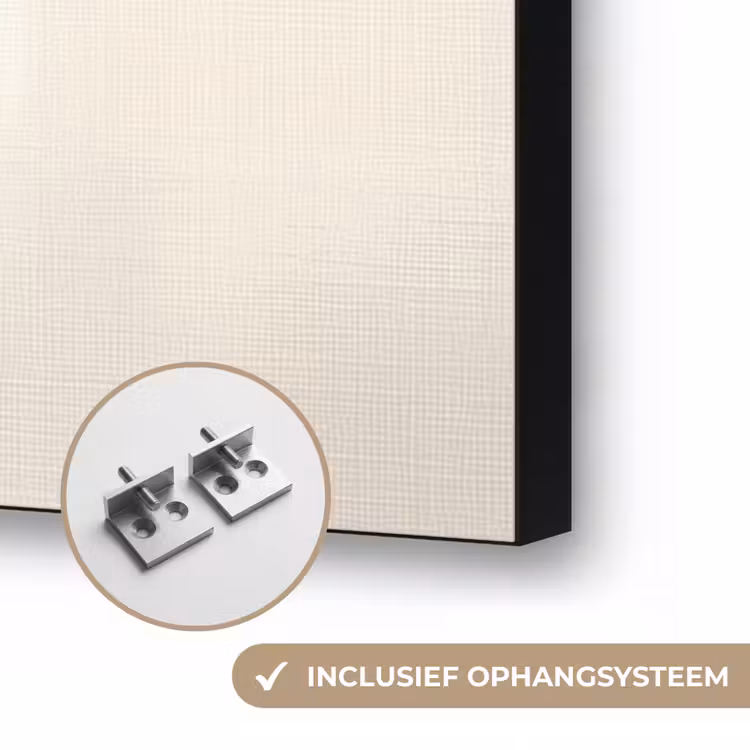 Geometrische - Vormen - Wit Textielframe zwart klein -USP_ophangsysteemNL