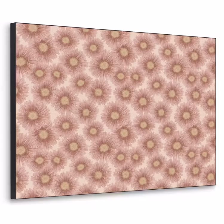 Gerbera - Bloemen - Roze Textielframe zwart klein 947 -3d