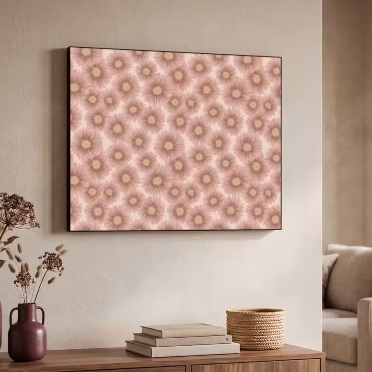 Gerbera - Bloemen - Roze Textielframe zwart klein 947 -sfeer3