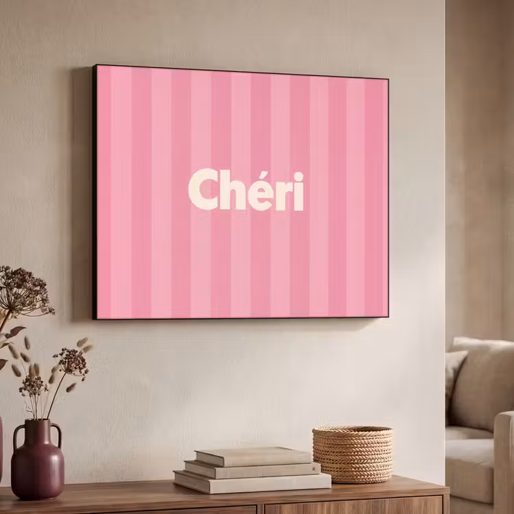 Gestreept - Roze - Chéri Textielframe - compleet frame klein -sfeer3