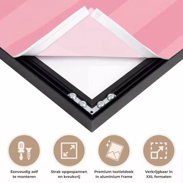 Gestreept - Roze - Chéri Textielframe zwart klein -USP_feed_closeupNL
