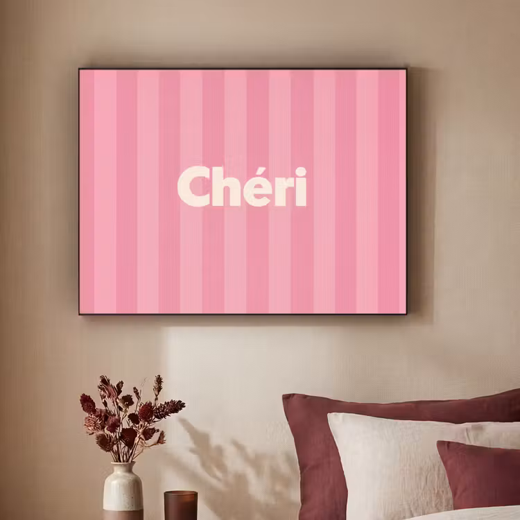 Gestreept - Roze - Chéri Textielframe - compleet frame klein -sfeer1