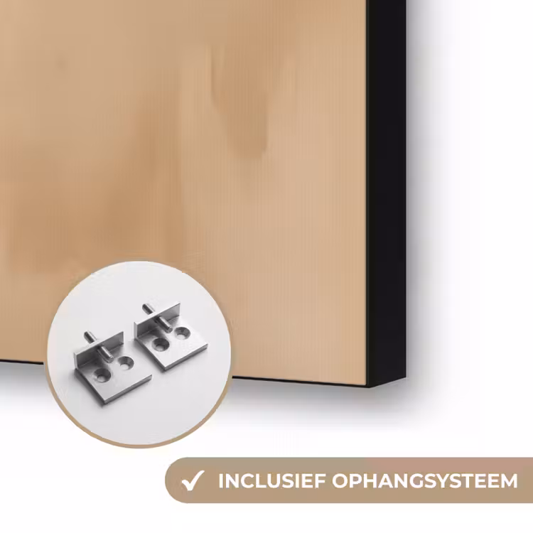 Gewei - Kerst - Rendier - Rood Textielframe zwart klein -USP_ophangsysteemNL