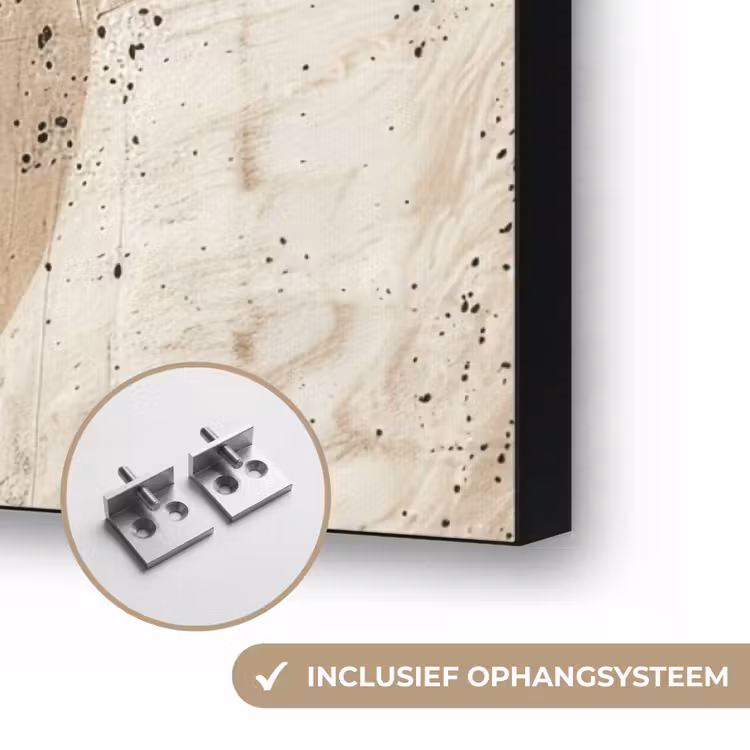 Gezicht - Abstract - Kunst - Vormen Textielframe zwart klein -USP_ophangsysteemNL