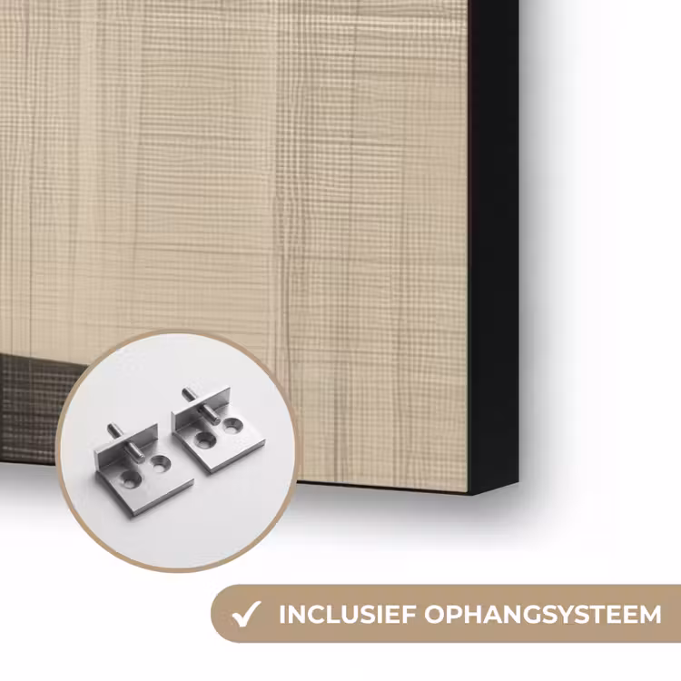 Gezicht - Bloemen - Zwart - Vrouw Textielframe zwart klein -USP_ophangsysteemNL