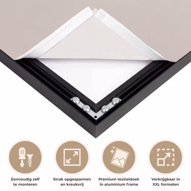 Gezicht - Boeket - Kleurrijk Textielframe zwart klein -USP_feed_closeupNL