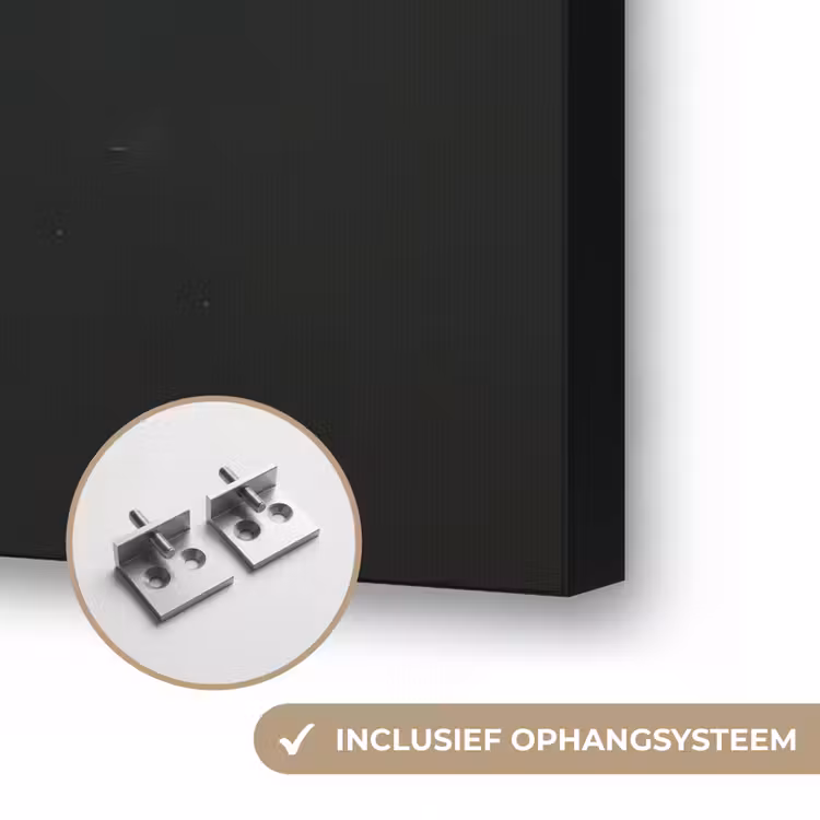 Gezicht - Vrouw - Zwart - Abstract Textielframe zwart klein -USP_ophangsysteemNL