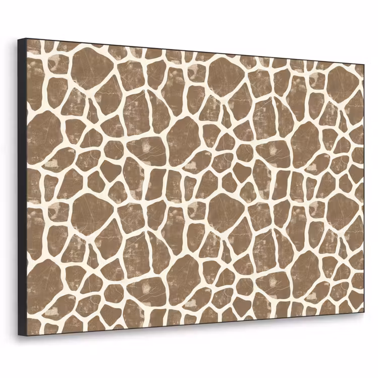 Giraf - Klassiek - Bruin Textielframe zwart klein 947 -3d