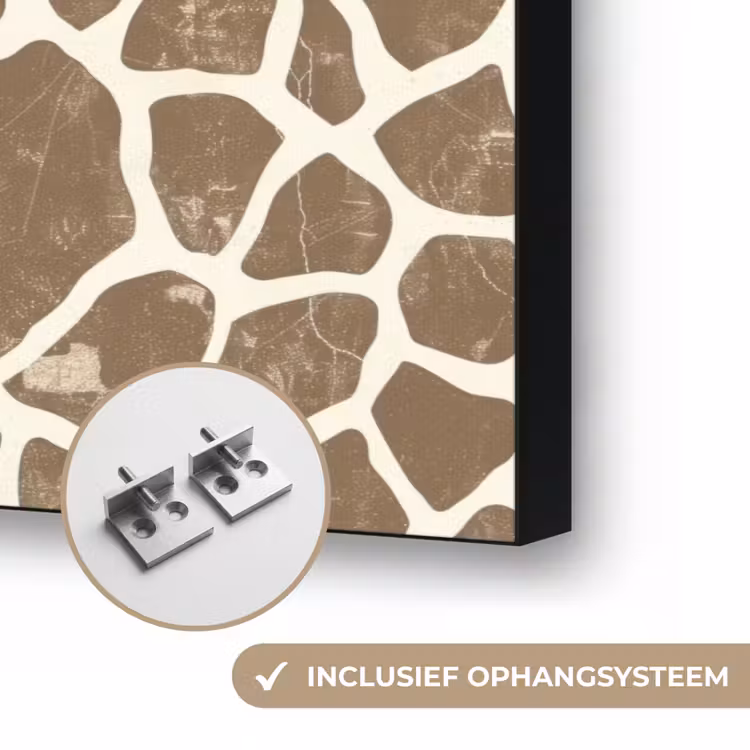 Giraf - Klassiek - Bruin Textielframe zwart klein 947 -USP_ophangsysteemNL
