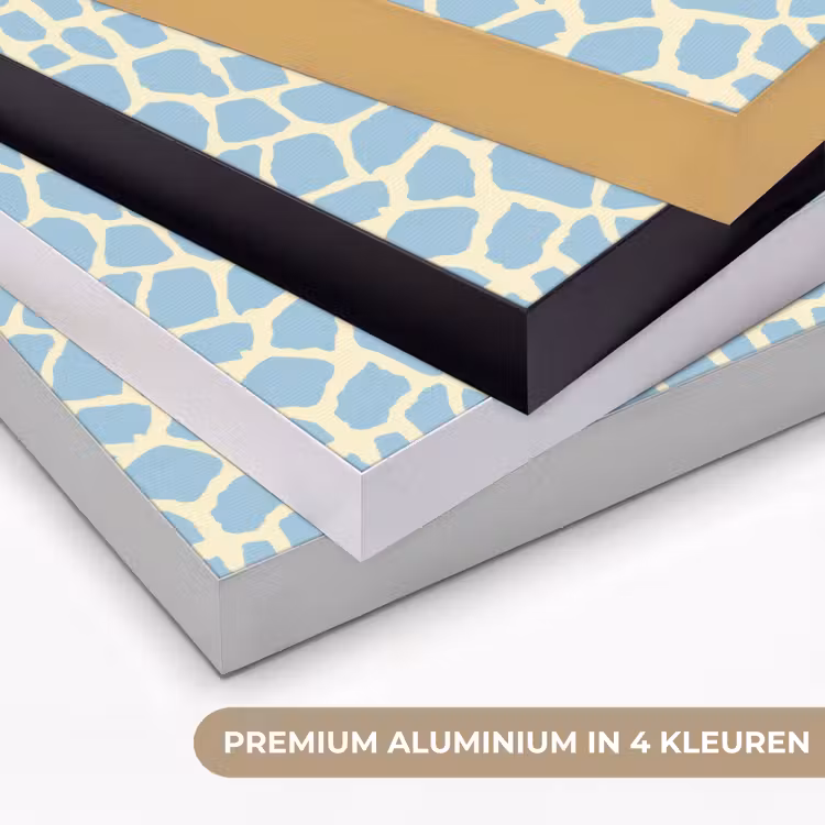 Giraf - Modern - Blauw Textielframe zwart klein 947 -USP_kleurenNL