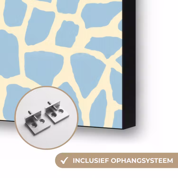 Giraf - Modern - Blauw Textielframe zwart klein 947 -USP_ophangsysteemNL