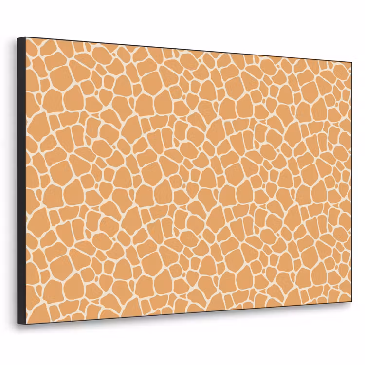 Giraf - Oranje - Patroon Textielframe zwart klein 947 -3d