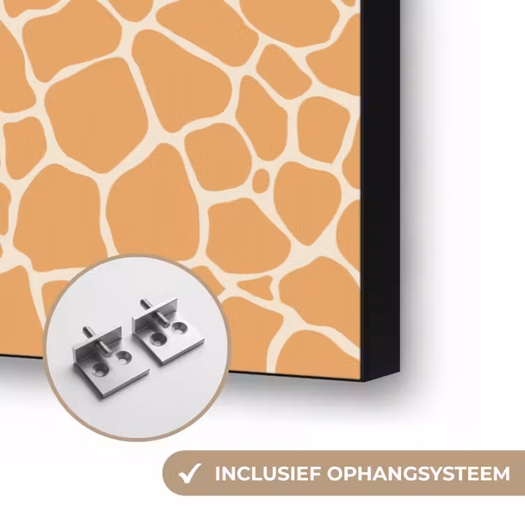 Giraf - Oranje - Patroon Textielframe zwart klein 947 -USP_ophangsysteemNL