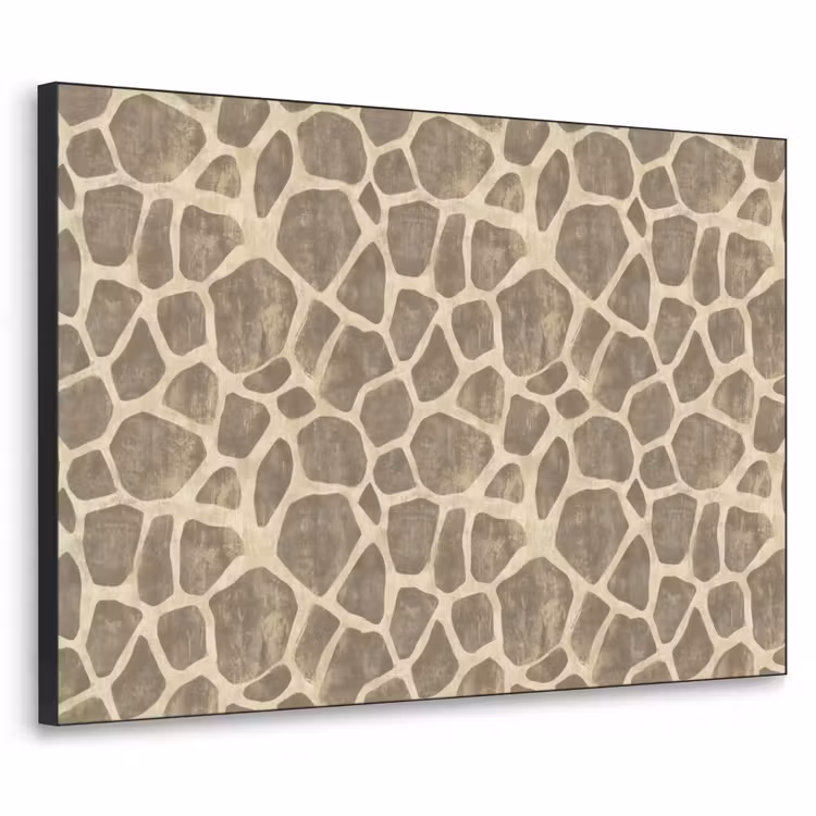 Giraf - Patroon - Beige - Bruin Textielframe zwart klein 947 -3d