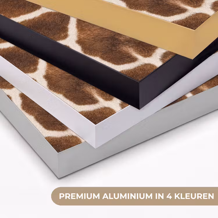 Giraf - Vacht - Klassiek - Bruin Textielframe zwart klein -USP_kleurenNL