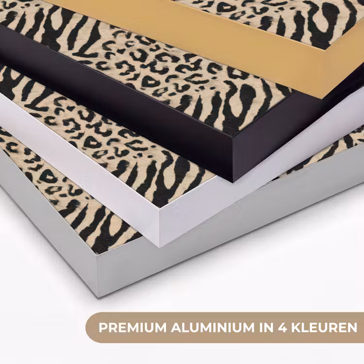 Giraf - Zebra - Motief - Bruin Textielframe zwart klein 947 -USP_kleurenNL