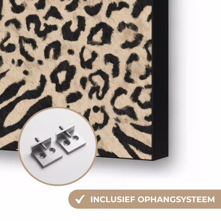 Giraf - Zebra - Motief - Bruin Textielframe zwart klein 947 -USP_ophangsysteemNL