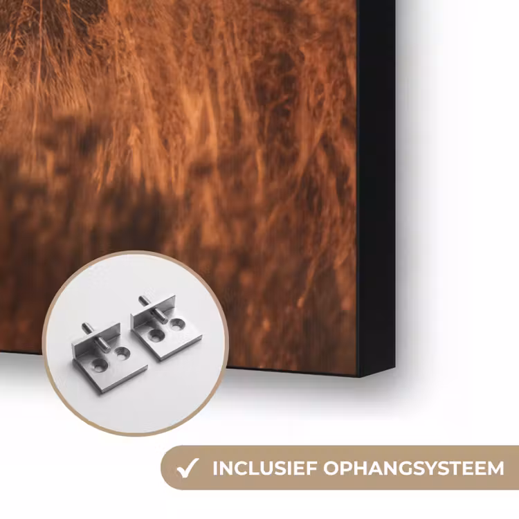 Giraffen - Hoog gras - Acaciabomen Textielframe zwart klein -USP_ophangsysteemNL