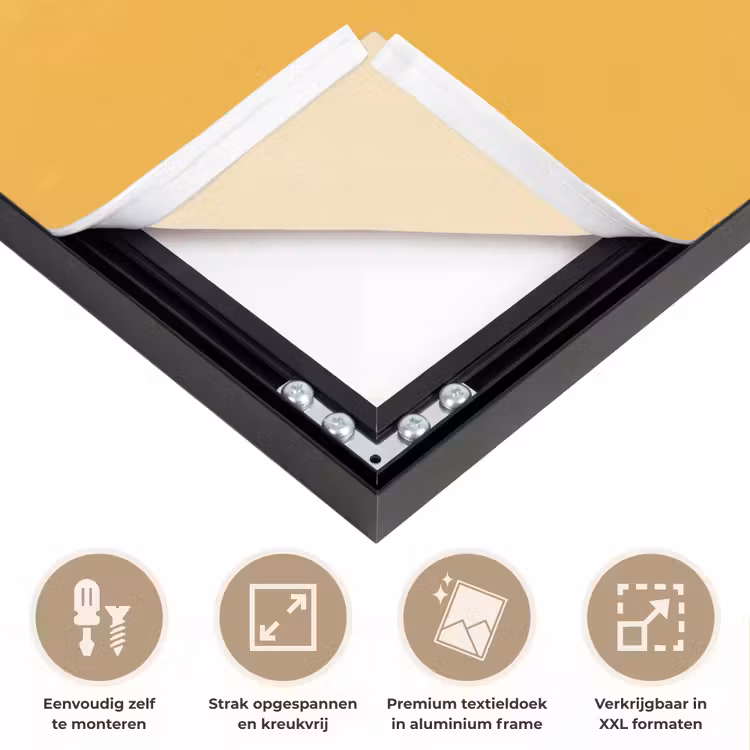 Gitaar - Akoestisch - Geel - Minimalistisch Textielframe zwart klein -USP_feed_closeupNL