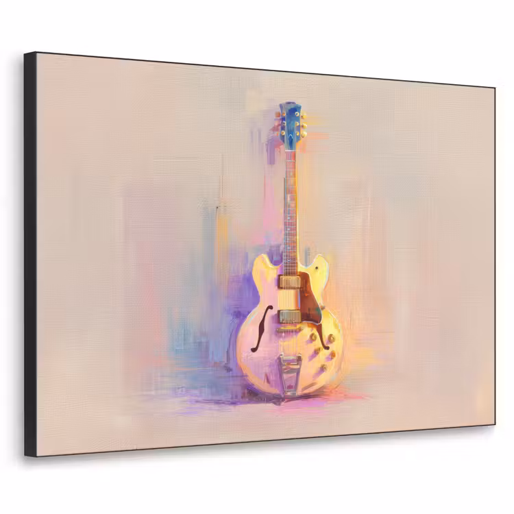 Gitaar - Pastel - Schilderachtig Textielframe - compleet frame klein -3d