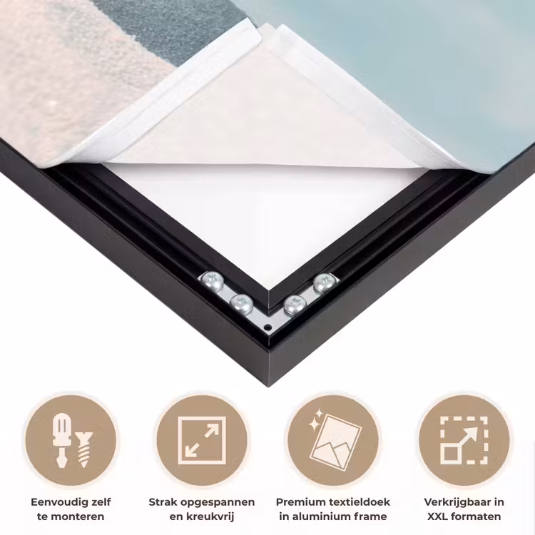 Glas - ijsblokjes - Citroen Textielframe zwart klein -USP_feed_closeupNL