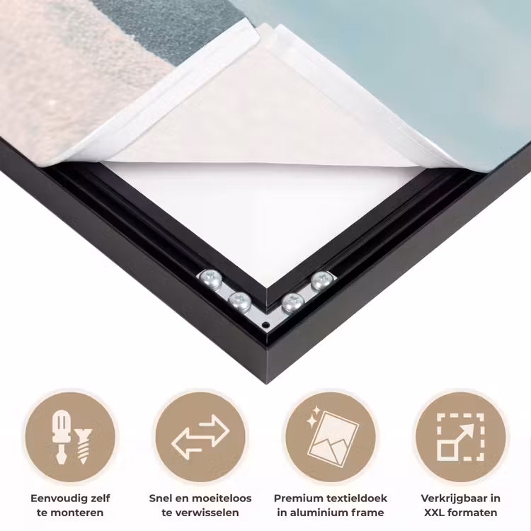 Glas - ijsblokjes - Citroen Textielframe zwart klein -USP_closeupNL