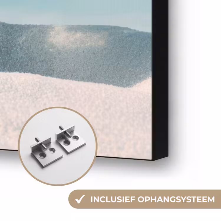 Glas - ijsblokjes - Citroen Textielframe zwart klein -USP_ophangsysteemNL